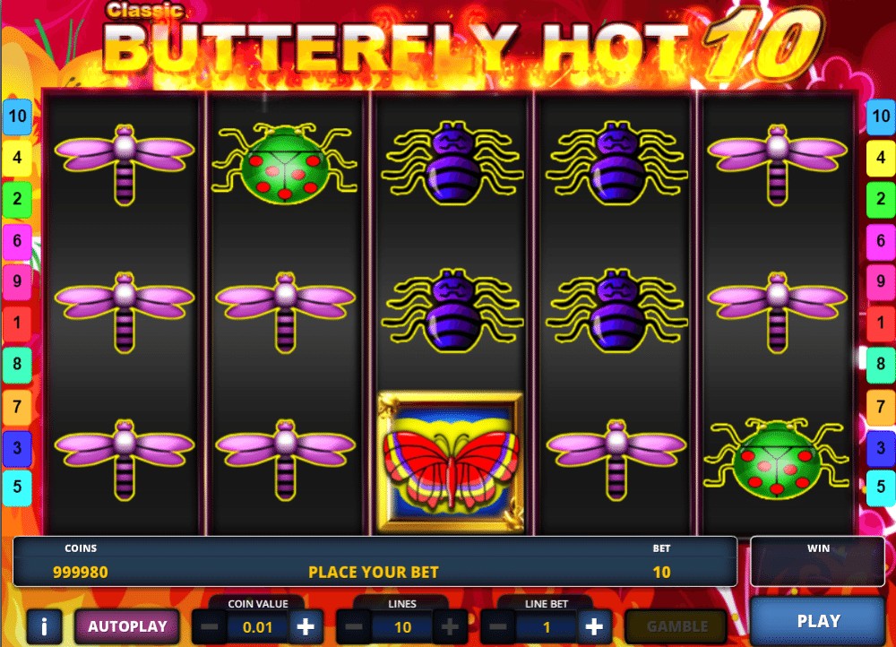 Butterfly Hot 10 Automat Online Zdarma - Klikni a HRAJ ZDARMA!